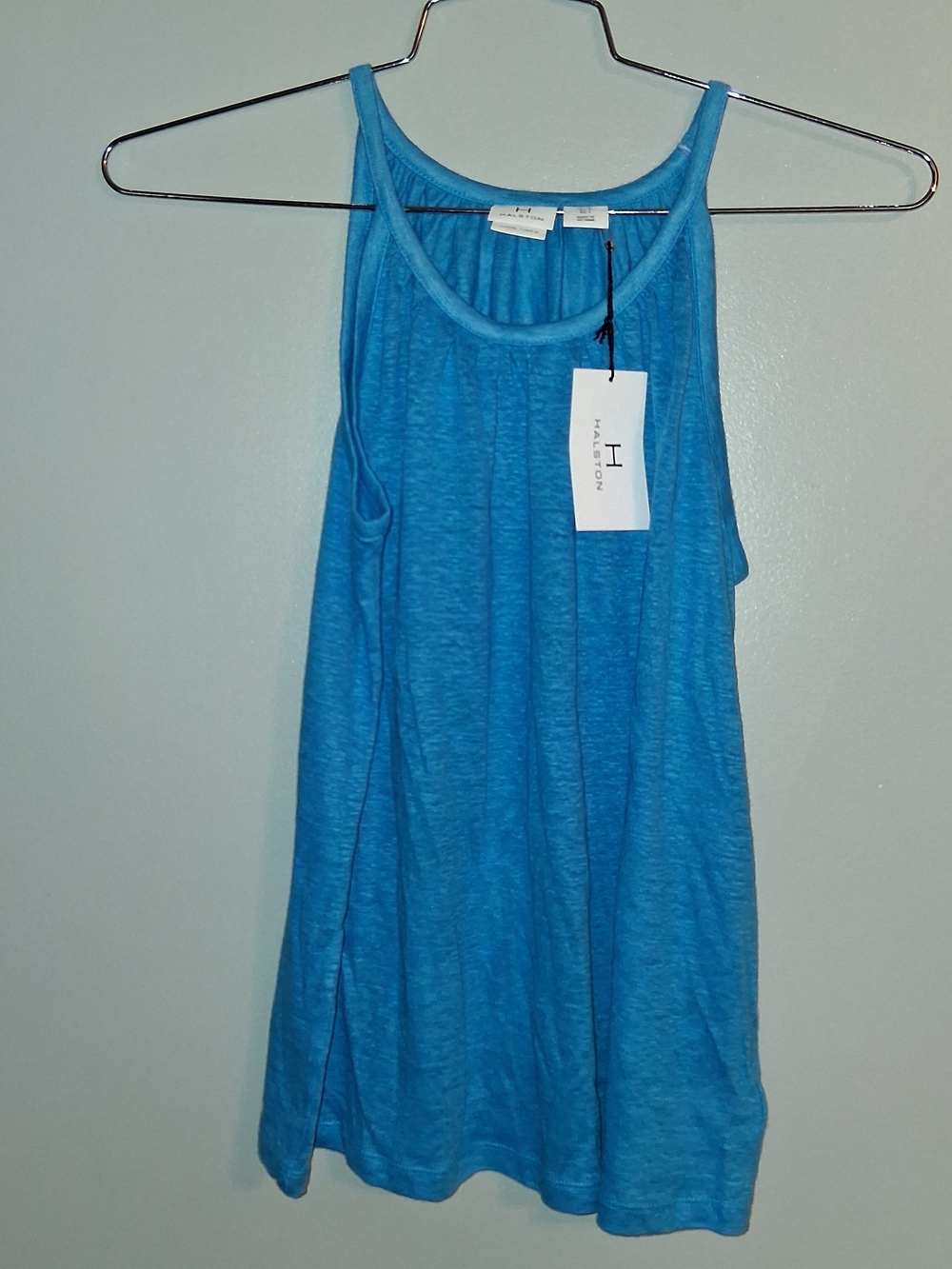 Halston Blue Scoop Neck Tank Top